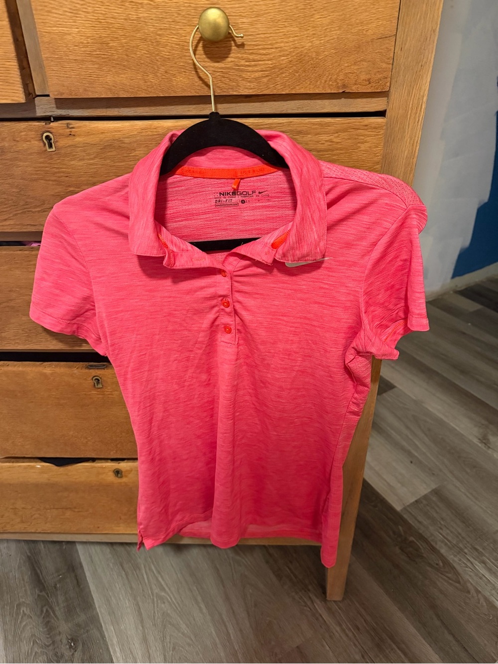 Nike Women's Bright Pink Short-Sleeve Polo Shirt